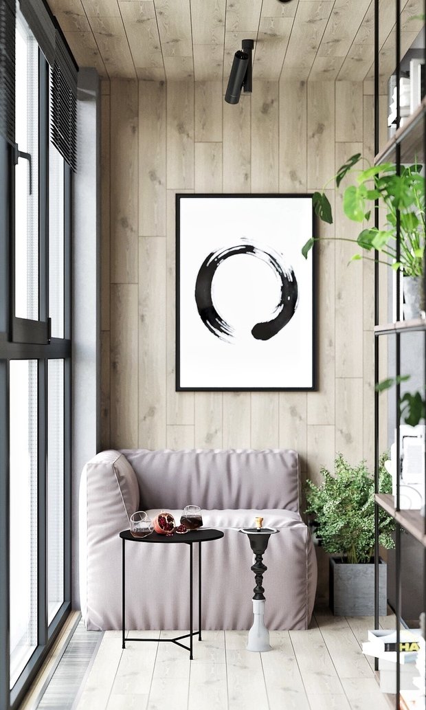 Фотография: Балкон в стиле Лофт, Эклектика, Квартира, Россия, Проект недели, Серый, Розовый, Екатеринбург, Монолитный дом, 2 комнаты, 40-60 метров, IN MY BOX – фото на INMYROOM