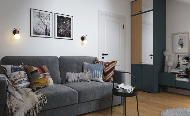 Фото из портфолио Трехкомнатная квартира на мансардном этаже. – фотографии дизайна интерьеров на INMYROOM