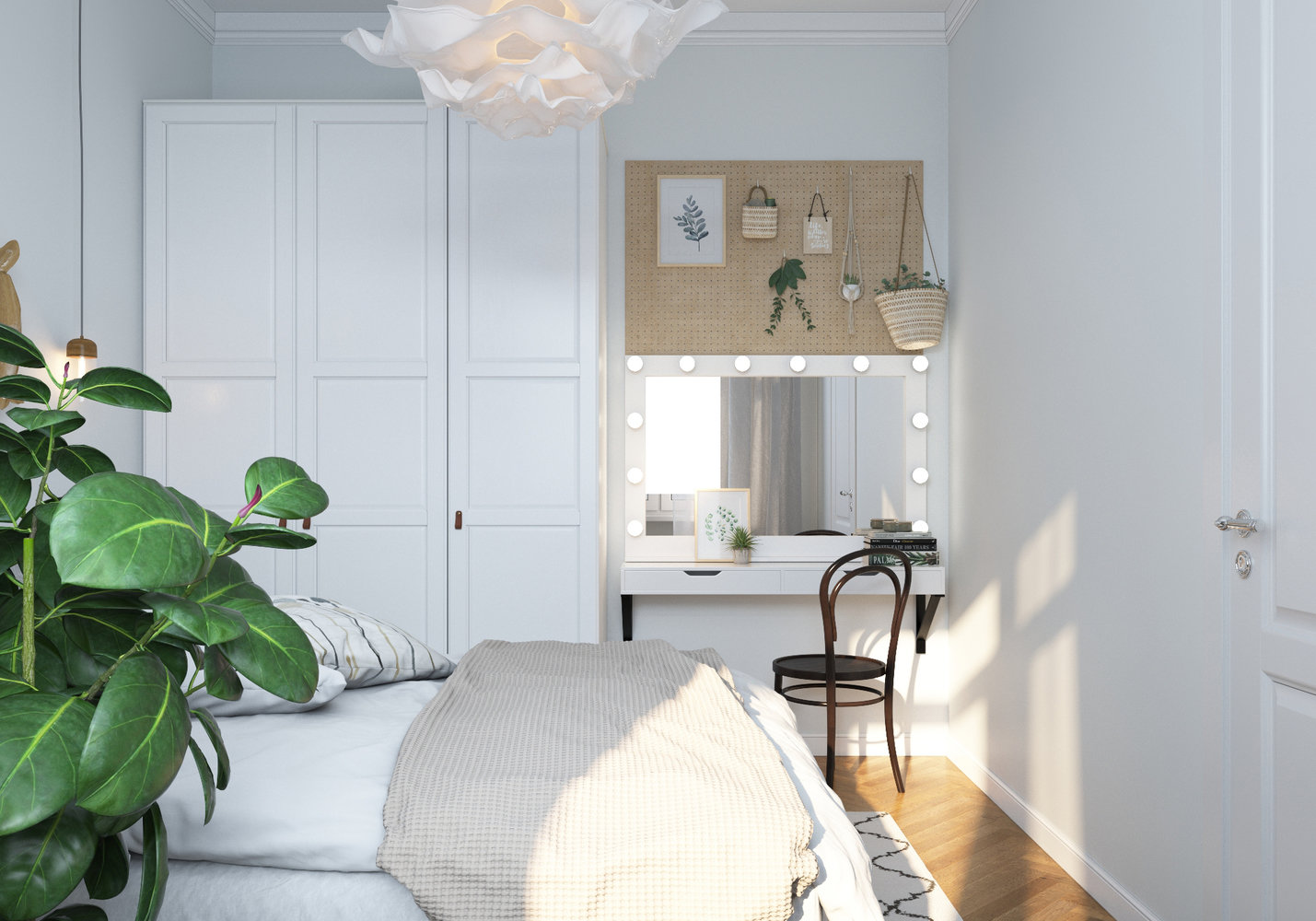 Мебель подобрали преимущественно в ИКЕА: все предметы отлично сочетаются между собой.