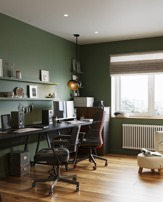 Фотография: Кабинет в стиле Современный, Квартира, Проект недели, Санкт-Петербург, 1 комната, 40-60 метров, Finterio – фото на INMYROOM