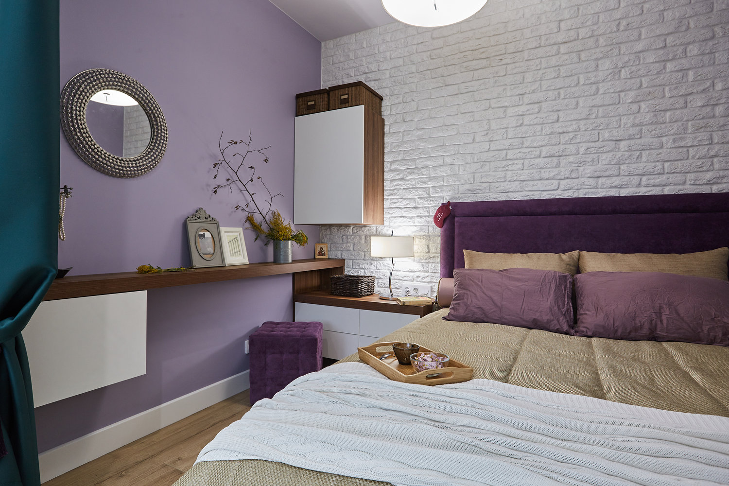 Фотография: Спальня в стиле Современный, Квартира, Проект недели, Москва, Монолитный дом, 1 комната, 40-60 метров, Алла Апалкова – фото на INMYROOM Фотография: Спальня в стиле Современный, Квартира, Проект недели, Москва, Монолитный дом, 1 комната, 40-60 метров, Алла Апалкова – фото на INMYROOM