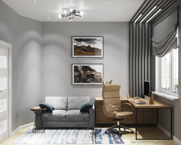 Фото из портфолио Кабинет 13,96 м2 – фотографии дизайна интерьеров на INMYROOM