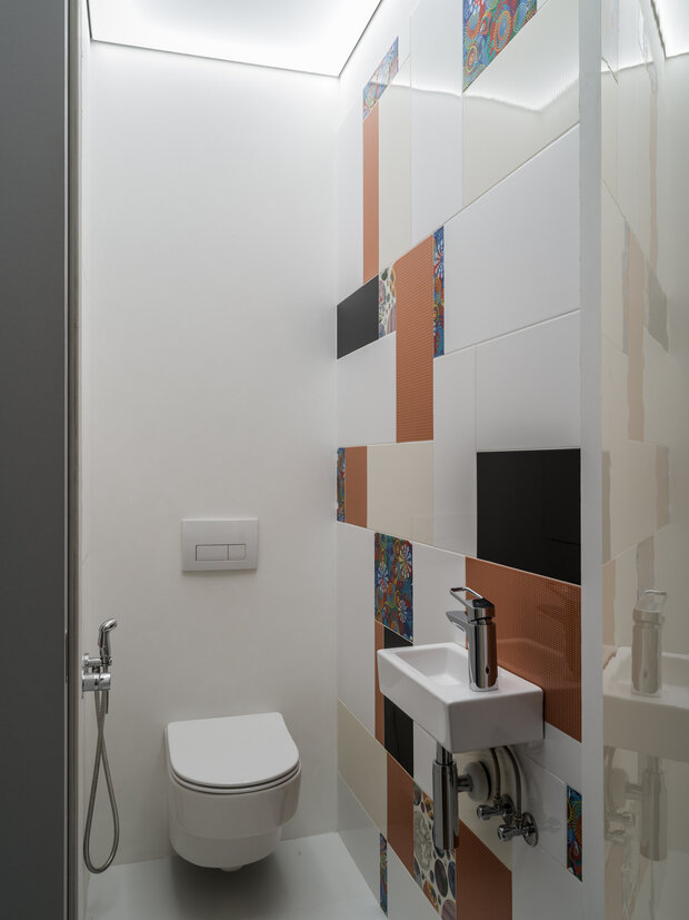 Фотография: Ванная в стиле Современный, Минимализм, Квартира, Проект дня, Москва, 2 комнаты, 60-90 метров, Анастасия Дубовскова, ЖК «Яуза Парк» – фото на INMYROOM