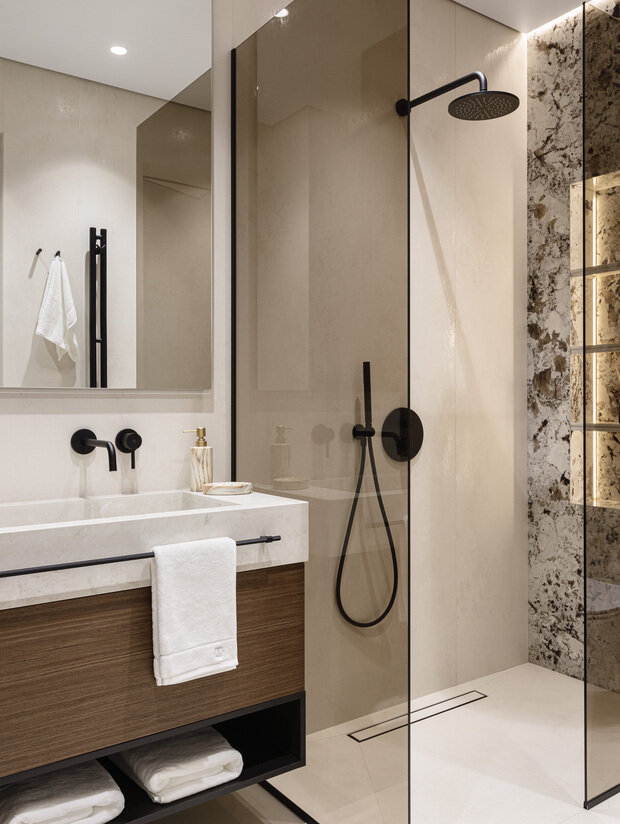 Фотография: Ванная в стиле Современный, Квартира, Проект дня, Сочи, 2 комнаты, 60-90 метров, современный/минимализм – фото на INMYROOM