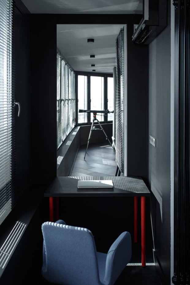 Фотография: Кабинет в стиле Минимализм, Хай-тек, Квартира, Проект недели, Москва, Монолитный дом, 2 комнаты, 60-90 метров, Buro5, Борис Денисюк – фото на INMYROOM