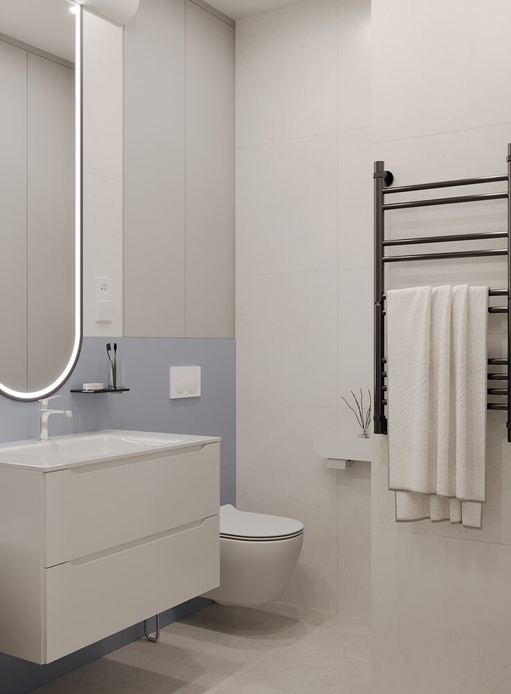 Фотография: Ванная в стиле Современный, Квартира, Проект недели, Москва, 40-60 метров, Башня Вулыха, Студия Василисы Максимаджи, Василиса Максимаджи – фото на INMYROOM Фотография: Ванная в стиле Современный, Квартира, Проект недели, Москва, 40-60 метров, Башня Вулыха, Студия Василисы Максимаджи, Василиса Максимаджи – фото на INMYROOM