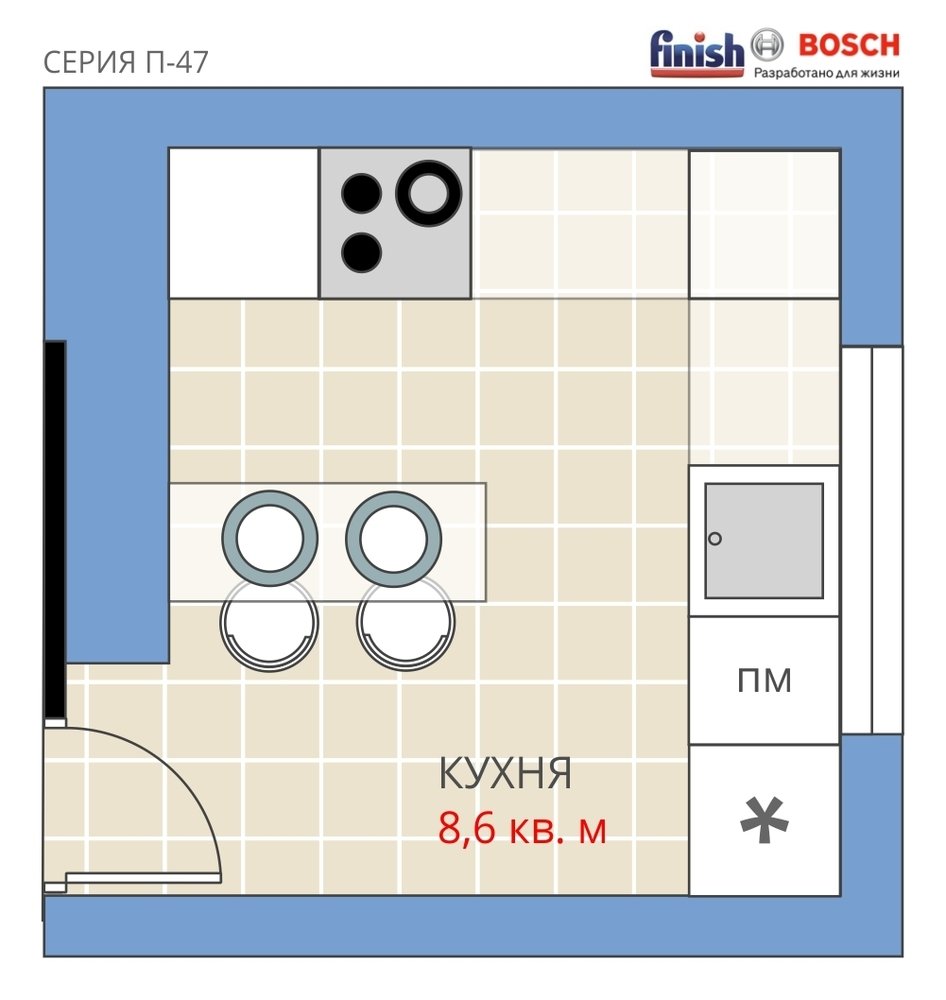 Фотография: в стиле , Кухня и столовая, Перепланировка, Анастасия Киселева, Максим Джураев, Панельный дом, Finish, п-47 – фото на INMYROOM Фотография: в стиле , Кухня и столовая, Перепланировка, Анастасия Киселева, Максим Джураев, Панельный дом, Finish, п-47 – фото на INMYROOM