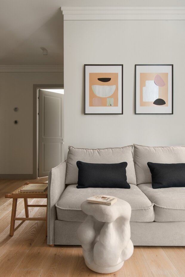 Фотография: Гостиная в стиле Современный, Минимализм, Эко, Квартира, Проект недели, Москва, 3 комнаты, 40-60 метров, Екатерина Владимирова – фото на INMYROOM