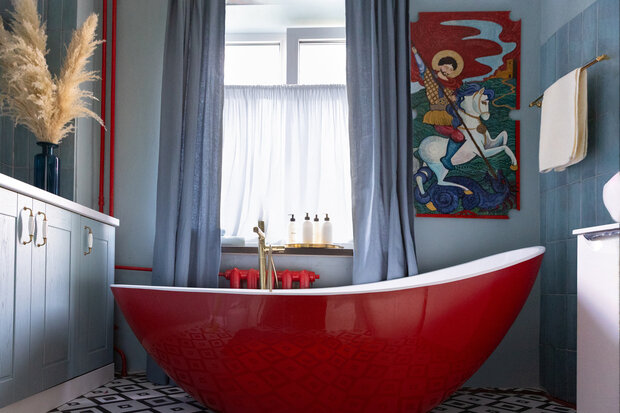 Фотография: Ванная в стиле Эклектика, Малогабаритная квартира, Квартира, Проект дня, 2 комнаты, до 40 метров, Коломна, современный с элементами классики и минимализмом, Арина Олесюк, Олеся Карпова – фото на INMYROOM