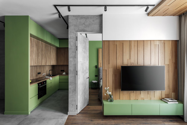 Фотография: Гостиная в стиле Современный, Квартира, Проект недели, Санкт-Петербург, 2 комнаты, 40-60 метров, Istok Bureau – фото на INMYROOM