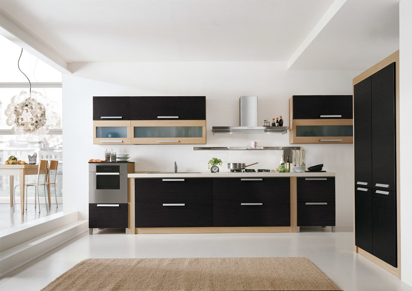 Фотография: Кухня и столовая в стиле Современный, Декор интерьера, Дизайн интерьера, Цвет в интерьере, Черный, Пол – фото на INMYROOM