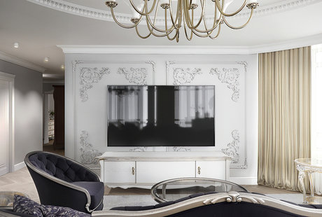 Классический интерьер квартиры 190м2