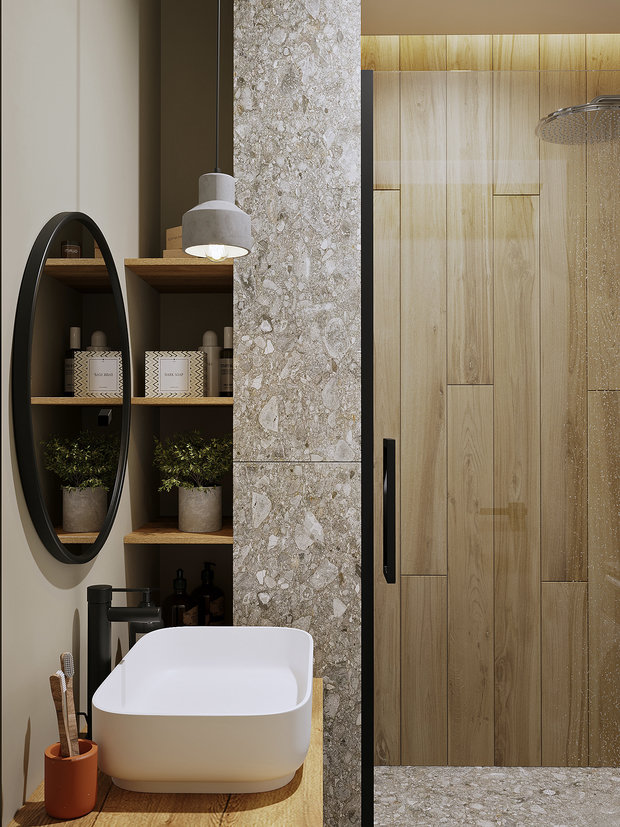 Фотография: Ванная в стиле Современный, Квартира, Проект недели, Санкт-Петербург, 1 комната, 40-60 метров, Finterio – фото на INMYROOM