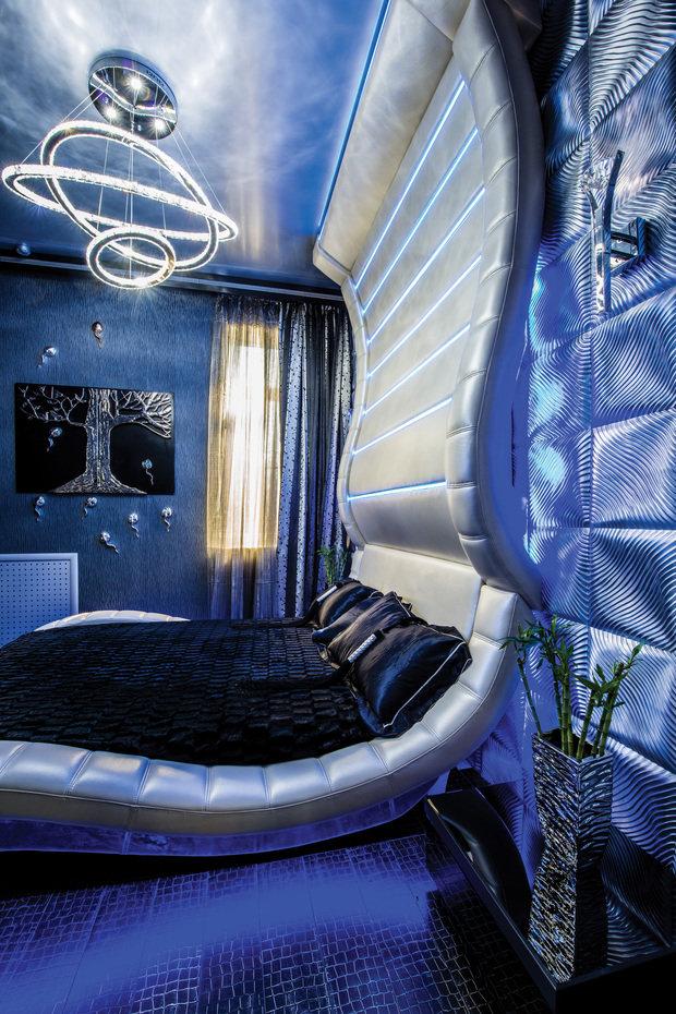 Фотография: Спальня в стиле Хай-тек, Квартира, Дома и квартиры, Интерьеры звезд, Проект недели, Москва – фото на INMYROOM