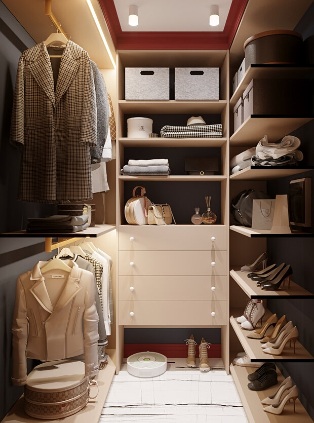 Фотография: Гардеробная в стиле Современный, Квартира, Студия, Проект недели, Москва, до 40 метров, АРИНА ТРОИЛОВА – фото на INMYROOM