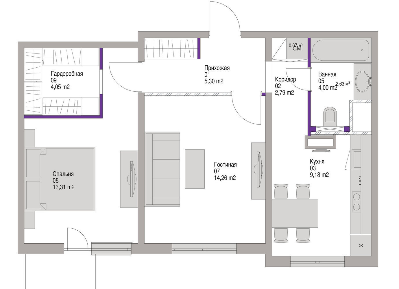 План с расстановкой мебели План с расстановкой мебели