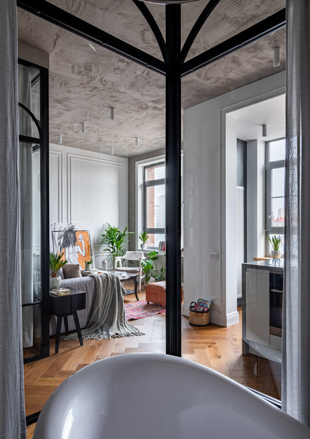 Фотография: Гостиная в стиле Эклектика, Классический, Лофт, Квартира, Студия, Проект недели, Москва, 40-60 метров, Студия дизайна интерьеров Алексея Сушкова, Алексей Сушков – фото на INMYROOM