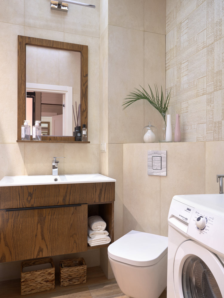 Фотография: Ванная в стиле Современный, Малогабаритная квартира, Квартира, Студия, Проект недели, Москва, 1 комната, до 40 метров, Евгения Ивлиева – фото на INMYROOM Фотография: Ванная в стиле Современный, Малогабаритная квартира, Квартира, Студия, Проект недели, Москва, 1 комната, до 40 метров, Евгения Ивлиева – фото на INMYROOM