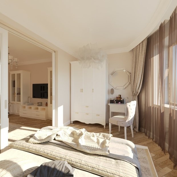 Фото из портфолио Спальня-гостиная – фотографии дизайна интерьеров на INMYROOM