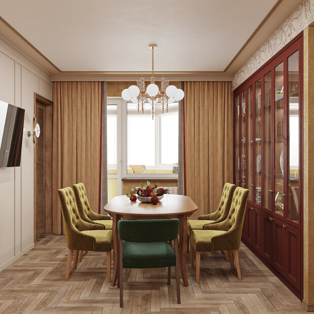 Фотография: Кухня и столовая в стиле Классический, Эклектика, Проект недели, Москва, 4 и больше, Более 90 метров, Ольга Долидзе – фото на INMYROOM