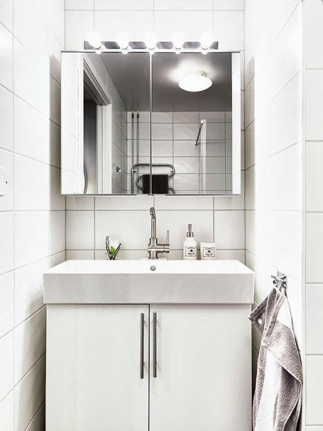 Фотография: Ванная в стиле Скандинавский, Малогабаритная квартира, Квартира, Дома и квартиры – фото на INMYROOM