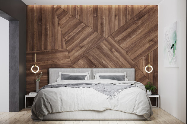 Фотография: Спальня в стиле Минимализм, Квартира, Проект недели, Geometrium, Более 90 метров, Kronospan – фото на INMYROOM