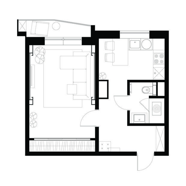 Фотография: Планировки в стиле , Квартира, Дома и квартиры, Проект недели – фото на INMYROOM