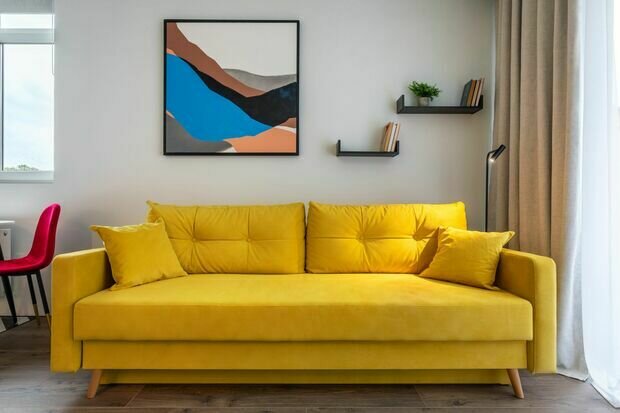 Фотография: Гостиная в стиле Современный, Квартира, Проект дня, 2 комнаты, 40-60 метров, Светлогорск, Студия Forum, Дарья Малоросьянова – фото на INMYROOM