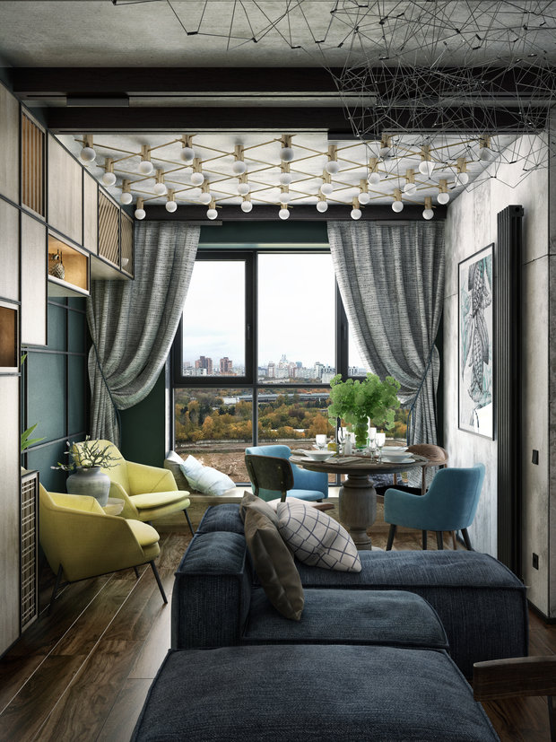 Фотография: Кухня и столовая в стиле Лофт, Современный, Квартира, Проект недели, Москва, Серый, Коричневый, ToTaste Studio, Более 90 метров – фото на INMYROOM