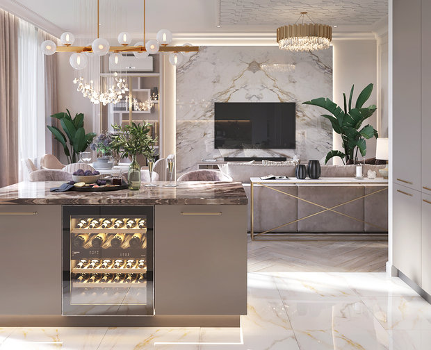 Фото из портфолио Нежная неоклассика – фотографии дизайна интерьеров на INMYROOM