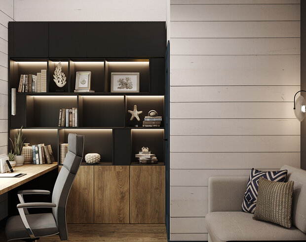 Фотография: Кабинет в стиле Скандинавский, Современный, Дом, Проект недели, Дача, 4 и больше, Более 90 метров, Владимирская область, Items Bureau – фото на INMYROOM