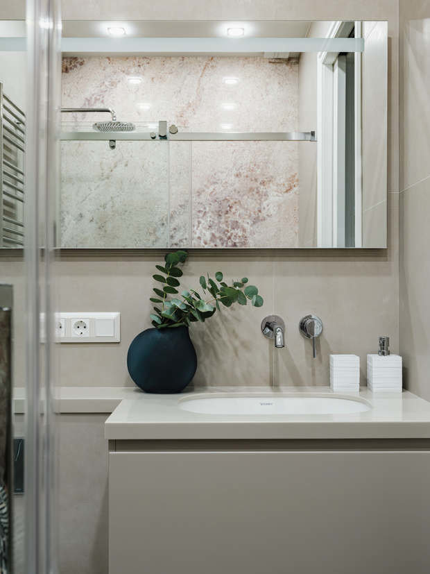 Фотография: Ванная в стиле Классический, Современный, Квартира, Проект недели, Москва, 2 комнаты, 60-90 метров, Анна Коробко, D.A.interior design, Дмитрий Коробко – фото на INMYROOM