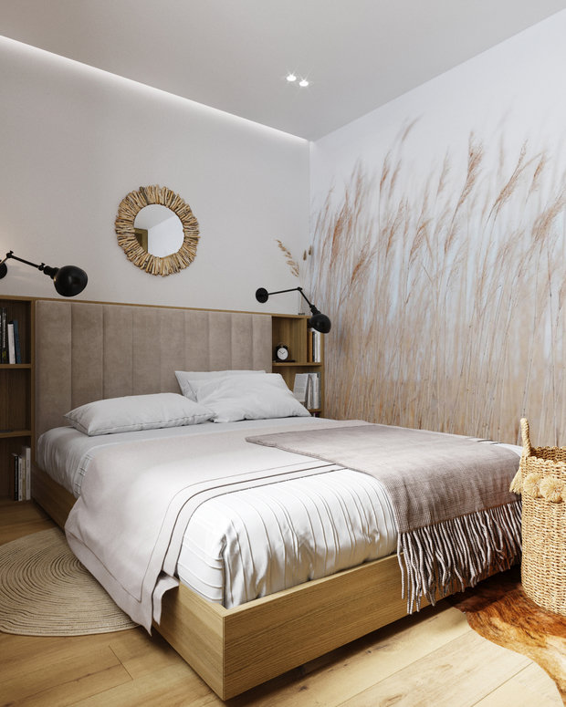 Фотография: Спальня в стиле Современный, Скандинавский, Дом, Проект недели, Дача, Новосибирск, 3 комнаты, 60-90 метров, DS Mango – фото на INMYROOM