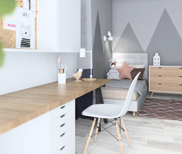 Фотография: Детская в стиле Скандинавский, Квартира, Проект недели, Балашиха, Монолитный дом, 4 и больше, Более 90 метров, Нина Шуберт – фото на INMYROOM