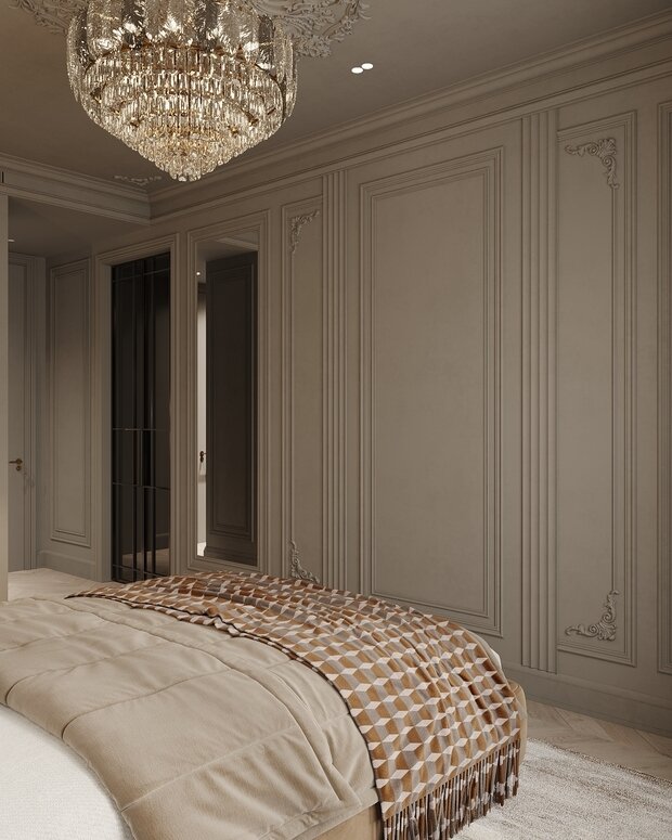 Фото из портфолио Дизайн-проект квартиры в ЖК «Victory Park Residences (Виктори Парк Резиденсез)» в стиле неоклассика – фотографии дизайна интерьеров на INMYROOM