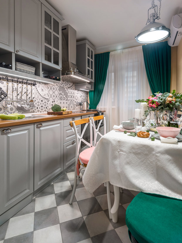 Фотография: Кухня и столовая в стиле Эклектика, Современный, Квартира, Проект недели, Ростов-на-Дону, 1 комната, до 40 метров, 40-60 метров, Анна Игнатьева – фото на INMYROOM