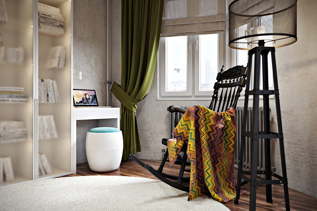 Фотография: Кабинет в стиле Лофт, Минимализм, Современный, Квартира, Проект недели, Московская область, П-44, Панельный дом, Переделкино Ближнее, Cultura-дизайн, 3 комнаты, 60-90 метров – фото на INMYROOM