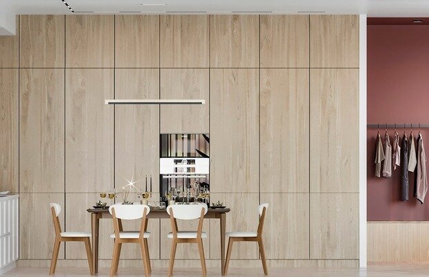 Фотография: Кухня и столовая в стиле Современный, Минимализм, Квартира, Проект недели, Санкт-Петербург, 2 комнаты, 60-90 метров, Монолитно-кирпичный, Студия дизайна Максимаджи – фото на INMYROOM