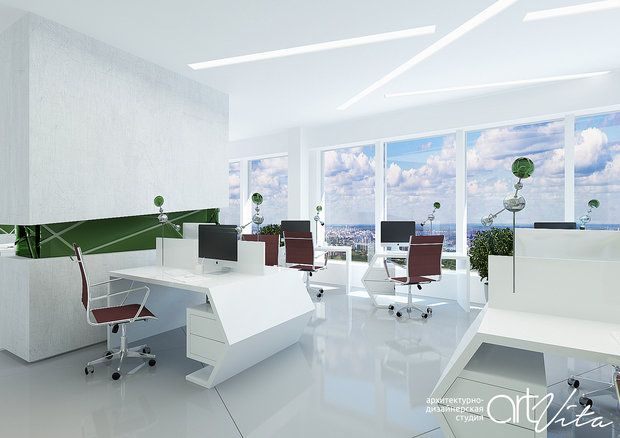 Фото из портфолио Офисное пространство "open space" – фотографии дизайна интерьеров на InMyRoom.ru