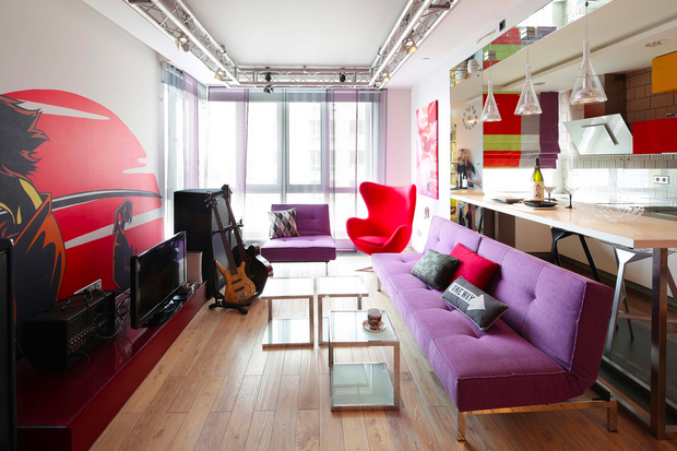 Фотография: Гостиная в стиле Лофт, Квартира, Россия, Москва, Санкт-Петербург, Гид, Марина Саркисян, Инна Теджоева, Красногорск, Верхнее Мячково, Зина Броян, Анастасия Бархатова, Екатерина Кокоулина, Михаил Новинский, Мила Колпакова, Ирина Лаврентьева, как объединить кухню и гостиную, совмещение кухни и гостиной – фото на INMYROOM