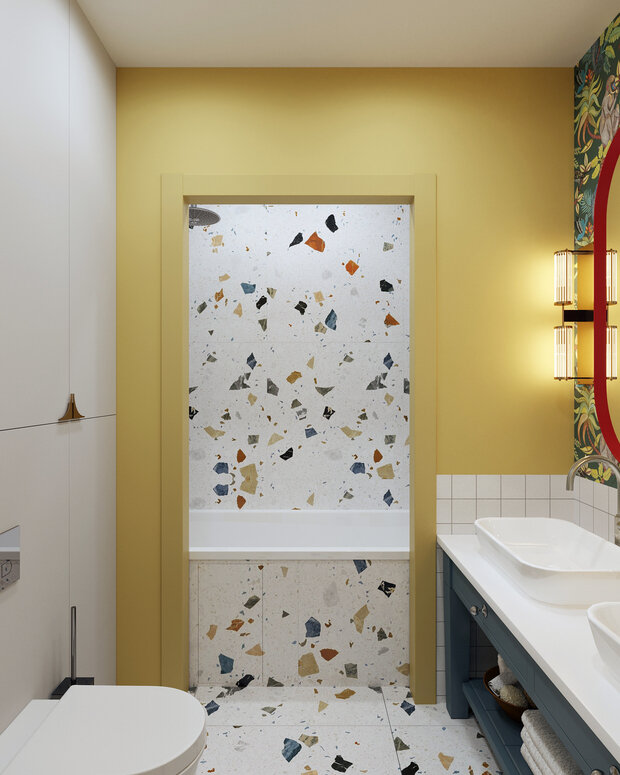 Фотография: Ванная в стиле Современный, Эклектика, Квартира, Проект недели, Самара, 3 комнаты, Более 90 метров, Айгуль Султанова – фото на INMYROOM