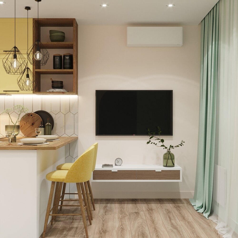 Фотография: Кухня и столовая в стиле Современный, Квартира, Проект дня, Краснодар, 2 комнаты, 40-60 метров, Екатерина Пушкарская – фото на INMYROOM Фотография: Кухня и столовая в стиле Современный, Квартира, Проект дня, Краснодар, 2 комнаты, 40-60 метров, Екатерина Пушкарская – фото на INMYROOM