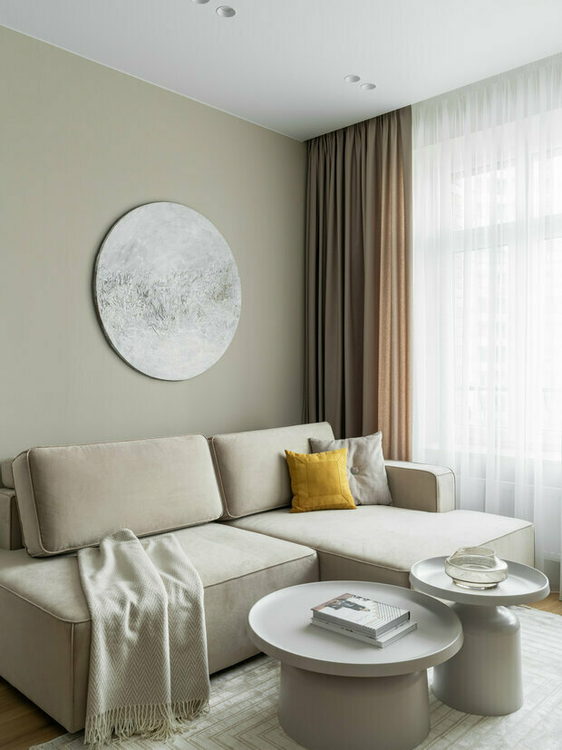 Фотография: Гостиная в стиле Современный, Квартира, Проект дня, Санкт-Петербург, 3 комнаты, Более 90 метров, ЖК «Сосновка» – фото на INMYROOM