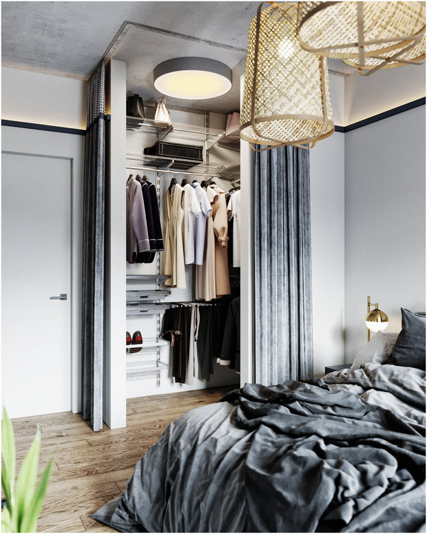 Фотография: Спальня в стиле Скандинавский, Эклектика, Квартира, Проект недели, Санкт-Петербург, Макс Жуков, Виктор Штефан, ToTaste Studio, 3 комнаты, 60-90 метров – фото на INMYROOM