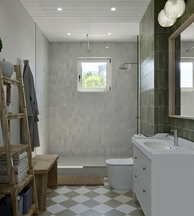 Фотография: Ванная в стиле Скандинавский, Эклектика, Винтажный, Дом, Проект дня, Дача, Москва, Дом и дача, 4 и больше, Более 90 метров, Вера Шеверденок – фото на INMYROOM