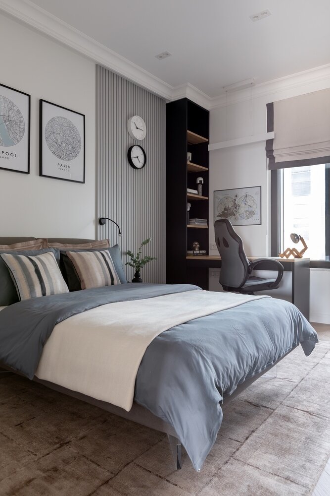 Фотография: Спальня в стиле Классический, Современный, Квартира, Проект недели, Москва, 3 комнаты, Более 90 метров, Алена Чмелева, Art Concept – фото на INMYROOM