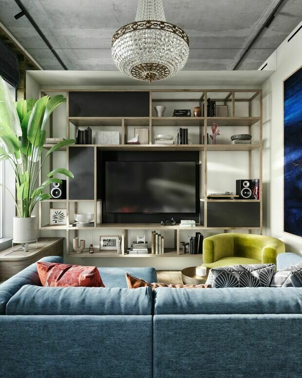 Фотография: Гостиная в стиле Лофт, Современный, Эклектика, Квартира, Проект дня, Санкт-Петербург, 2 комнаты, 40-60 метров, ToTaste.studio – фото на INMYROOM