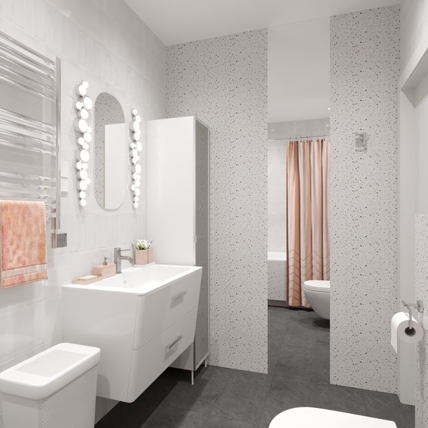 Фотография: Ванная в стиле Скандинавский, Квартира, Проект недели, Москва, 2 комнаты, 60-90 метров, Эльжбета Чегарова – фото на INMYROOM