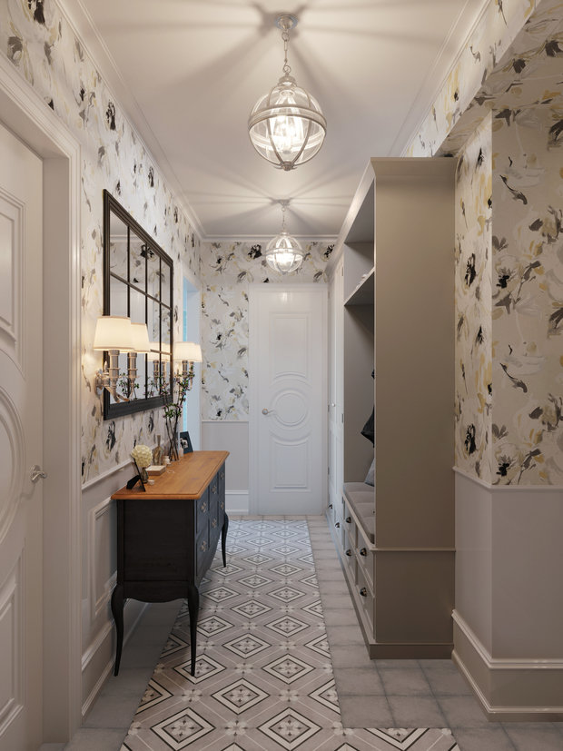 Фотография: Прихожая в стиле Прованс и Кантри, Классический, Квартира, Проект недели, Москва, Юлия Чернова, Сталинка, 2 комнаты, 40-60 метров – фото на INMYROOM