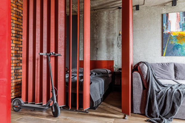 Фотография: Спальня в стиле Лофт, Современный, Квартира, Студия, Проект недели, Краснодар, Монолитный дом, до 40 метров, 40-60 метров, Андрей Попов – фото на INMYROOM